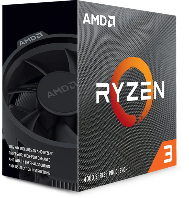 Procesor AMD Ryzen 3 4100, 4 jadrový, 8 vlákien, 3,8 GHz (TDP 65W), Boost 4 GHz, 4MB L3 ca