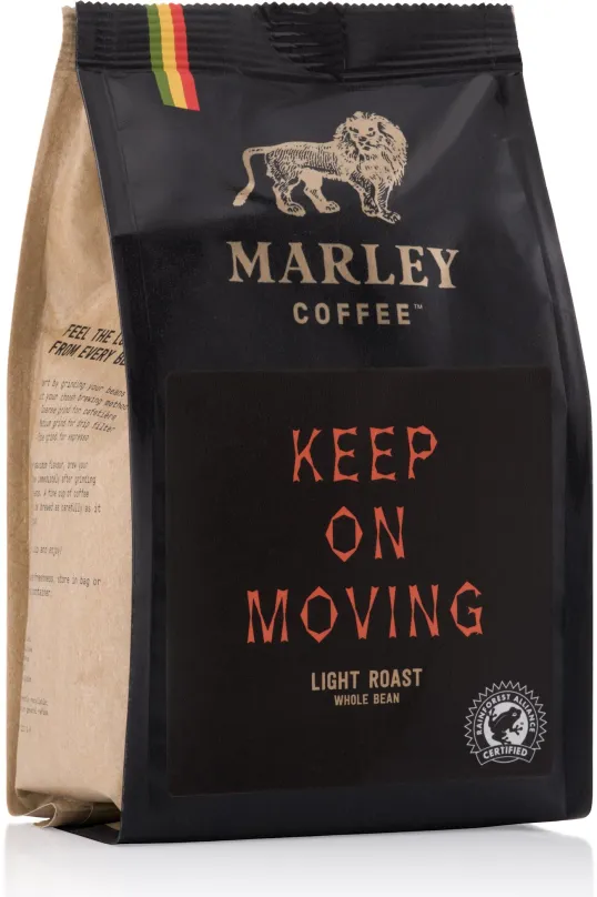 Káva Marley Coffee Keep On Moving - 227g, zrnková, 100% arabica, pôvod Zmes rôzneho pôv