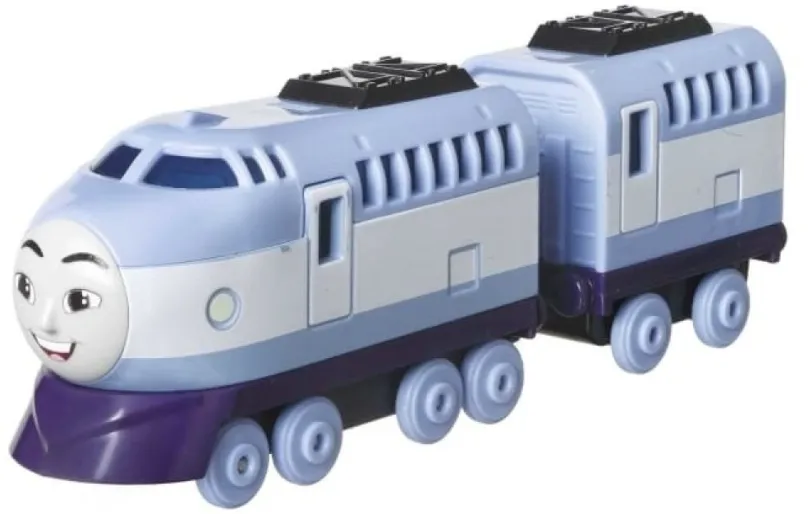 Vláčik Mattel Tomáš a priatelia Ťahacia kovová mašinka s vagónom Kenji