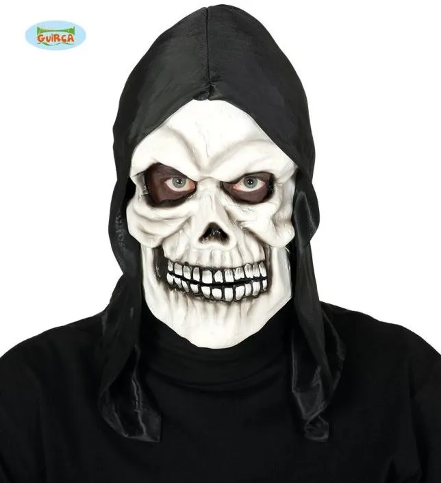 Karnevalová maska Maska Kostlivec - Lebka s Kapucňou - Halloween - 22 x 20 x 43 cm