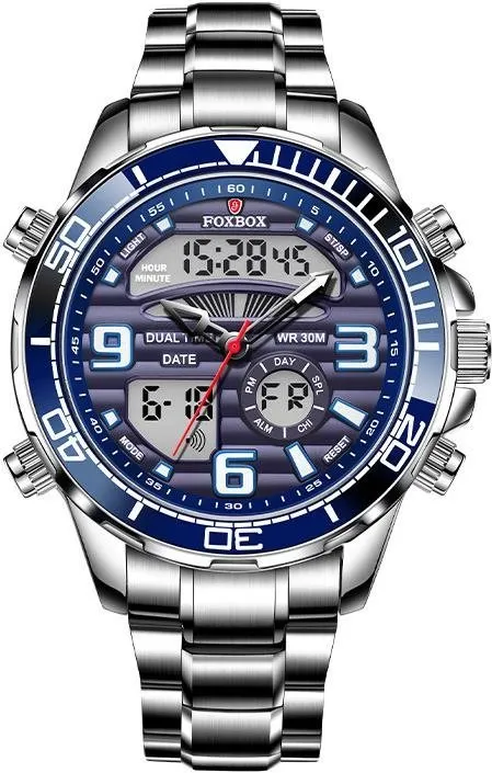 Pánske hodinky Lige Man digitálny steel FB 0007-2 modré