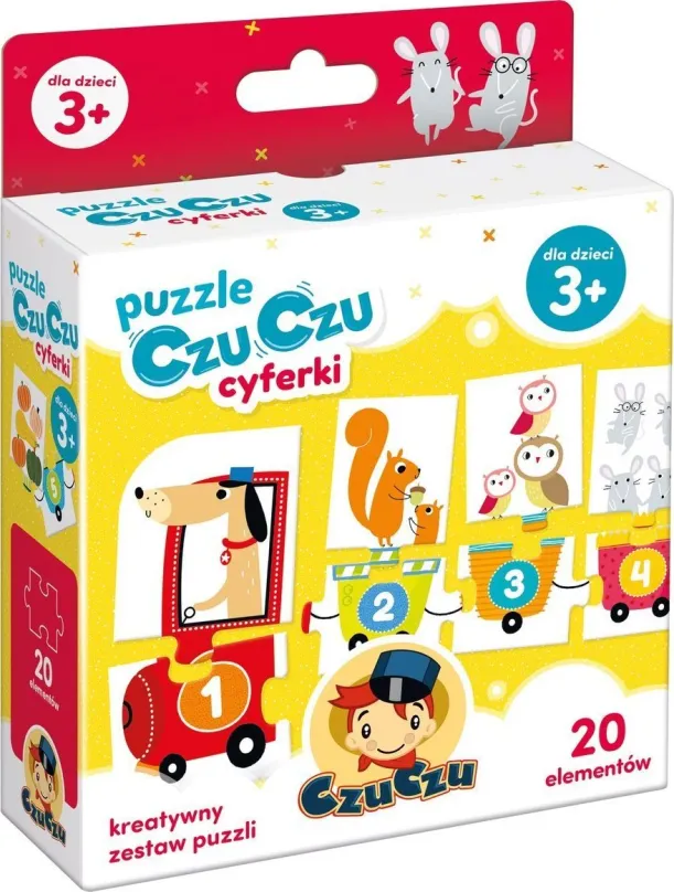 CZUCZU Puzzle Vláčik so zvieratkami a číslicami 20 dielikov