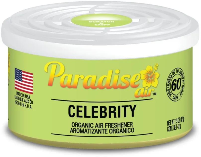 Vôňa do auta Paradise Air Organic Air Freshener, vôňa Celebrity