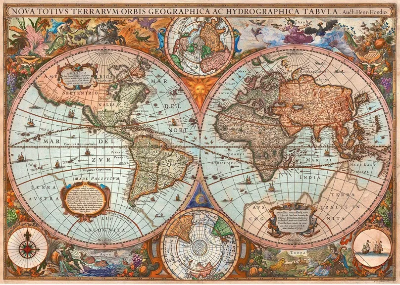 Puzzle Schmidt Puzzle Historická mapa sveta 3000 dielikov