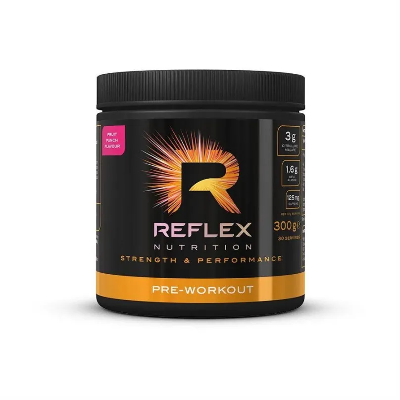 Anabolizér Reflex Pre-Workout 300g, ovocný mix, nakopávač, na použitie pred tréningom, prí