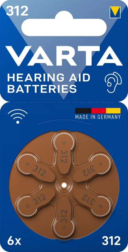 Jednorazová batéria VARTA batéria do načúvadiel VARTA Hearing Aid Battery 312 6ks