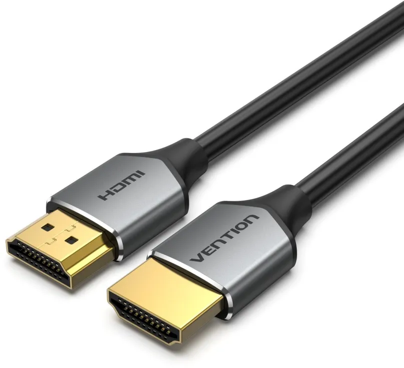 Video kábel Vention Ultra Thin HDMI Male to Male HD Cable 1m Gray Aluminum Alloy Type