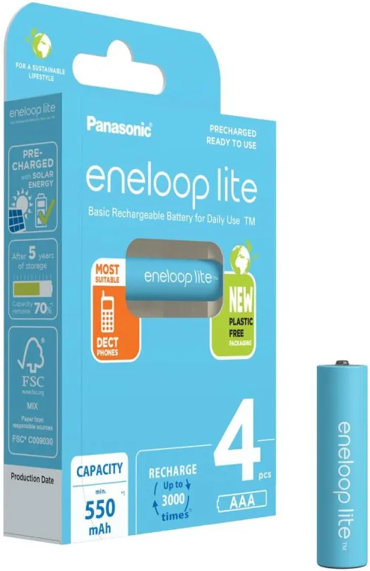 Nabíjacie batérie Panasonic eneloop lite AAA 550mAh 4ks