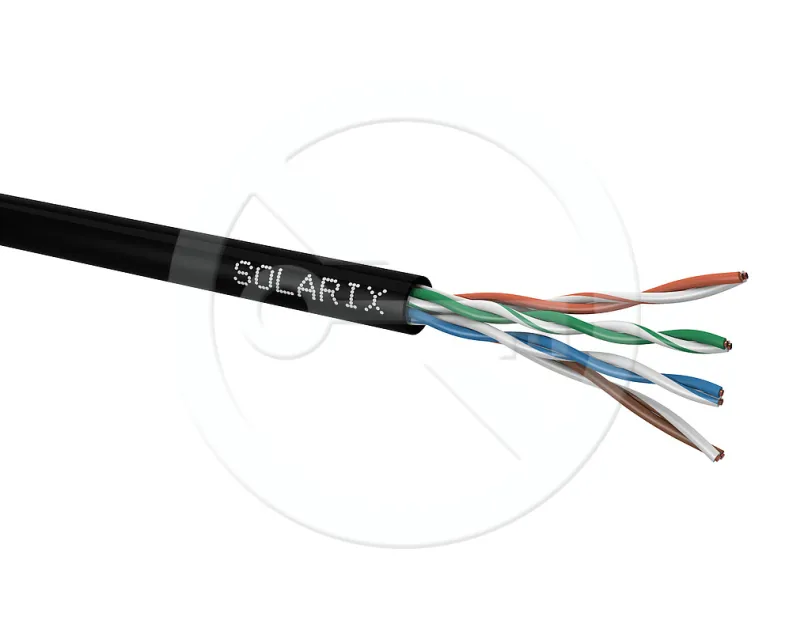 Solarix inštalačný kábel CAT5E UTP PE vonkajšie 305m / box SXKD-5E-UTP-PE čierny