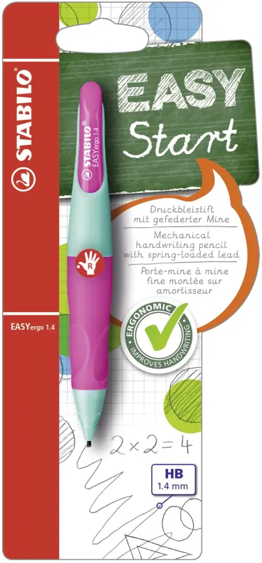 Grafitová ceruzka STABILO EASYergo 1.4 R tyrkys/neón ružová