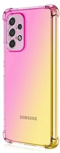 Kryt na mobil TopQ Kryt Samsung A23 5G Shock dúhový ružovo-žltý 87132