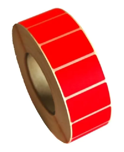 Etikety 100 x 50mm svietivá červená, cena za 500ks / 1role / D40