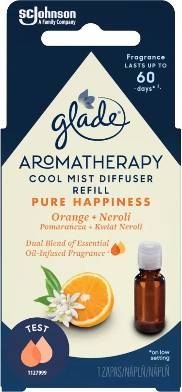 Esenciálny olej GLADE Aromatherapy Cool Mist Diffuser Pure Happiness náplň17,4 ml