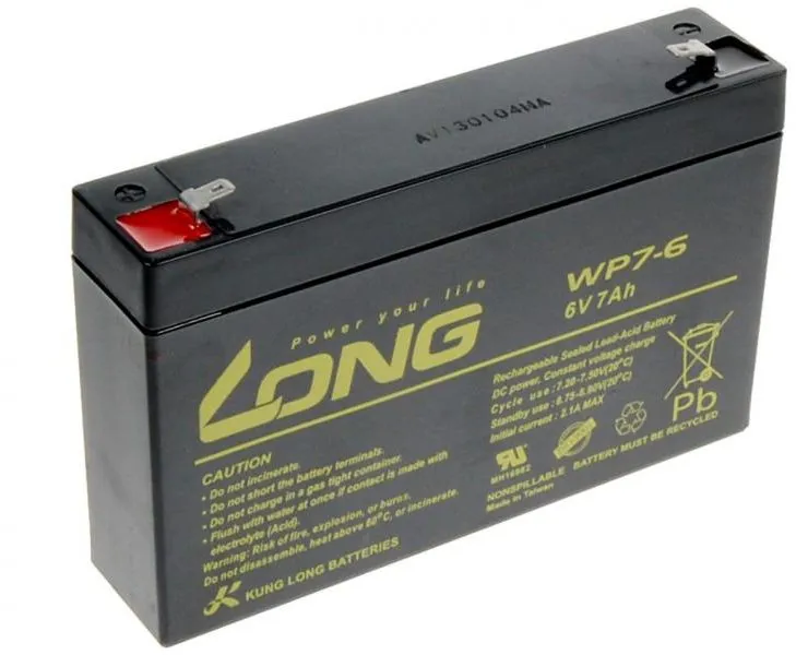 Batéria pre záložné zdroje Long 6V 7Ah olovený akumulátor F1 (WP7-6)