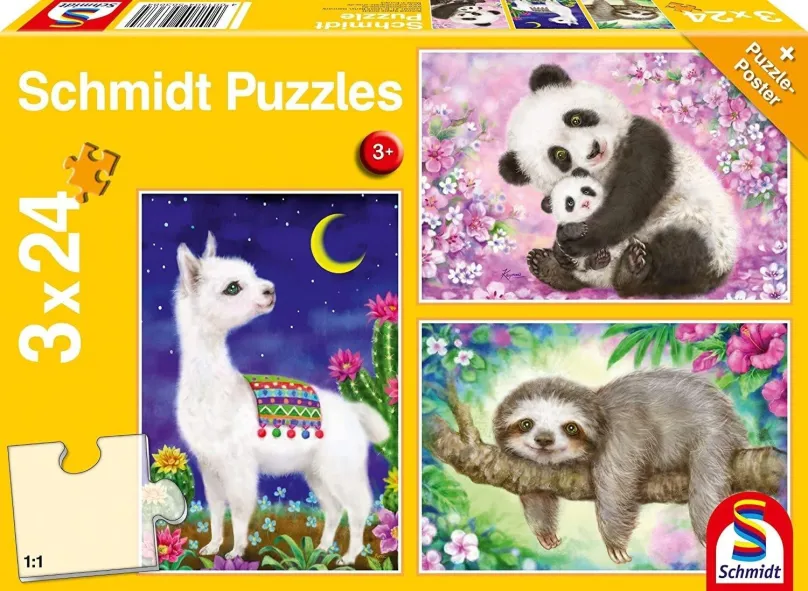 Puzzle Schimdt Puzzle Zvieratká 3x24 dielikov