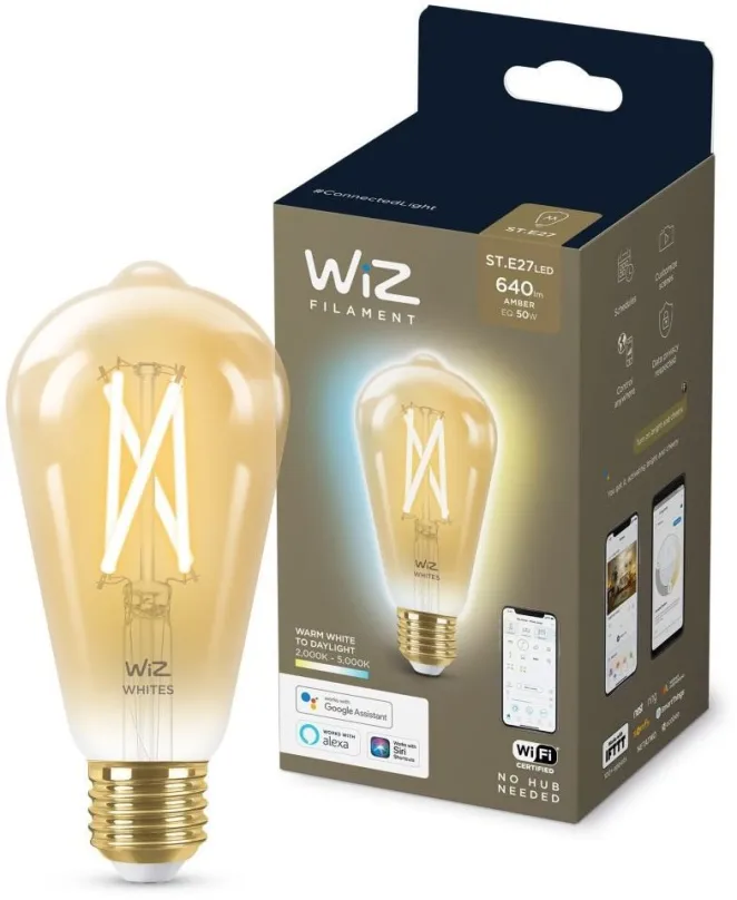 WiZ Tunable white 8718699787233 inteligentná LED dizajnová žiarovka E27 | 1x6,7W | 640lm | 2000-5000K