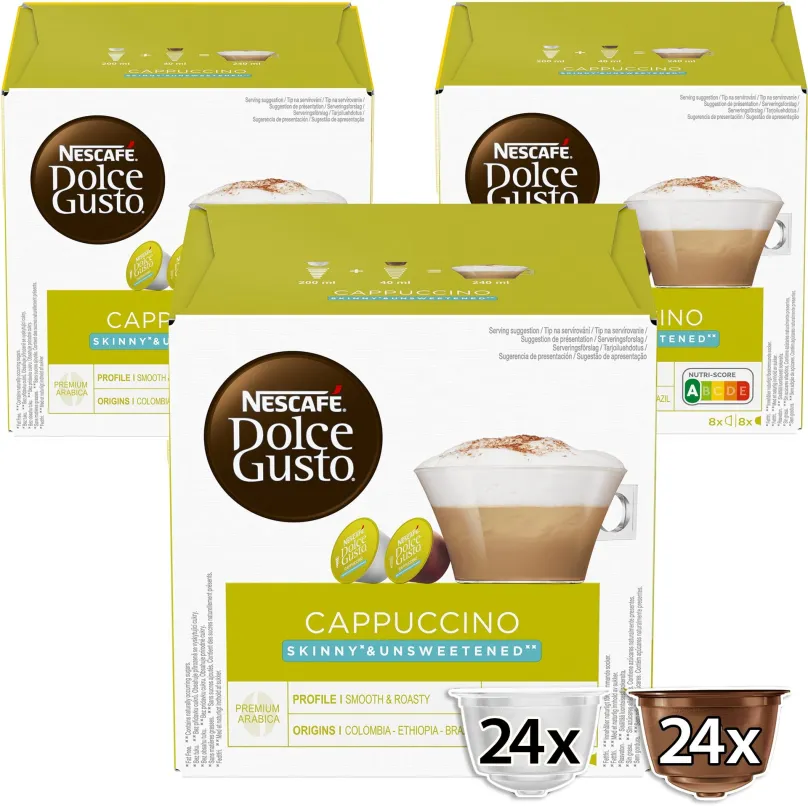 Kávové kapsule NESCAFÉ® Dolce Gusto® Cappuccino Skinny Unsweetened kartón 3x16 ks