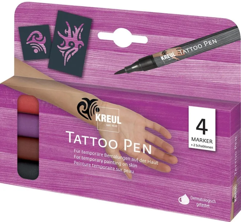 Fixy KREUL Tattoo Pen Set tetovacia sada, 4 farby
