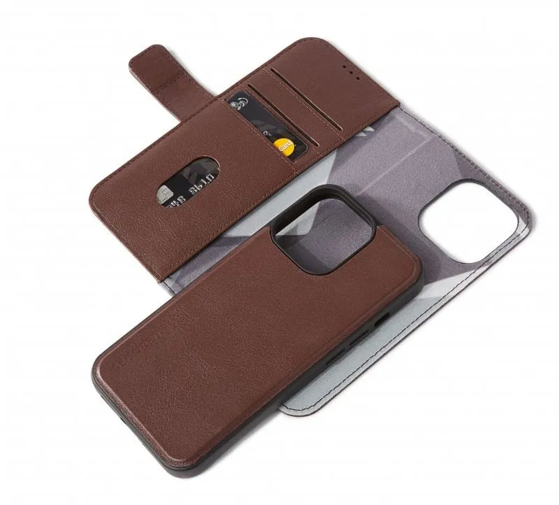 Puzdro na mobil Decoded Leather Detachable Wallet Brown iPhone 14 Pro Max