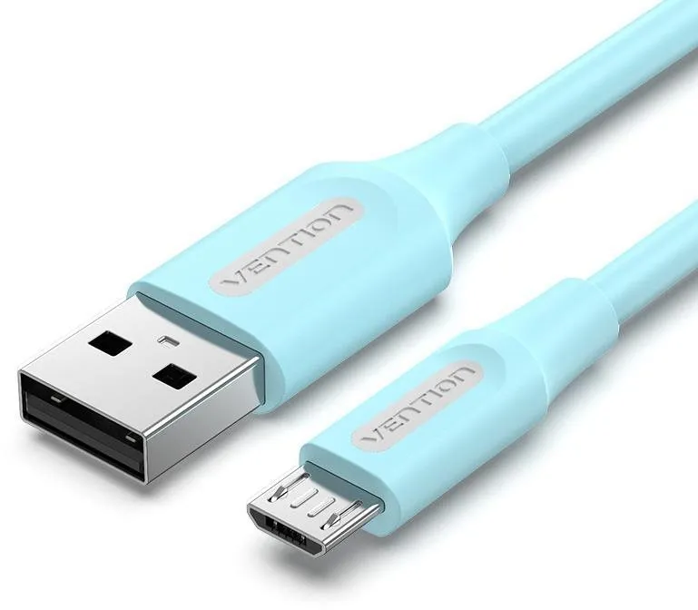 Dátový kábel Vention USB 2.0 to Micro USB 2A Cable 1m Light Blue