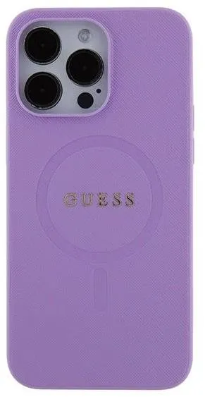 Kryt na mobil Guess PU Saffiano MagSafe Zadný Kryt pre iPhone 15 Pre Purple