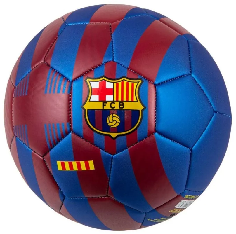 Futbalová lopta VIC Futbalová lopta FC Barcelona s pruhmi veľ. 5, červeno-modrý