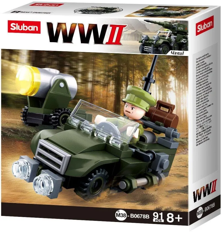 Stavebnica Sluban WWII M38-B0678B 4into1 Hliadkový Jeep