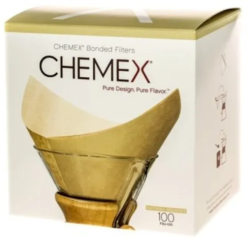 Filter na kávu Chemex papierové filtre pre 6-10 šálok, štvorcové, prírodné, 100ks