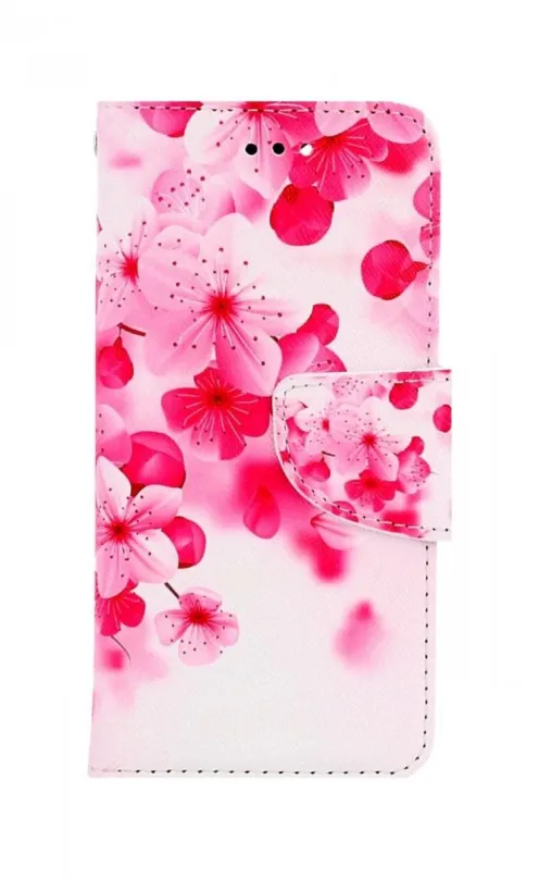 Puzdro na mobil TopQ Puzdro iPhone SE 2022 knižkové Ružové kvietky 74780