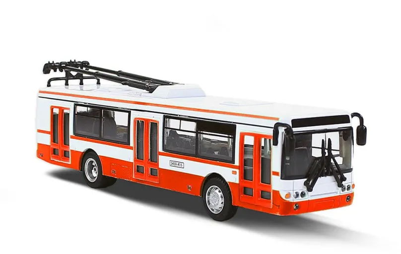 Kovový model Rappa Kovový Trolejbus červený, vhodné od 3 rokov
