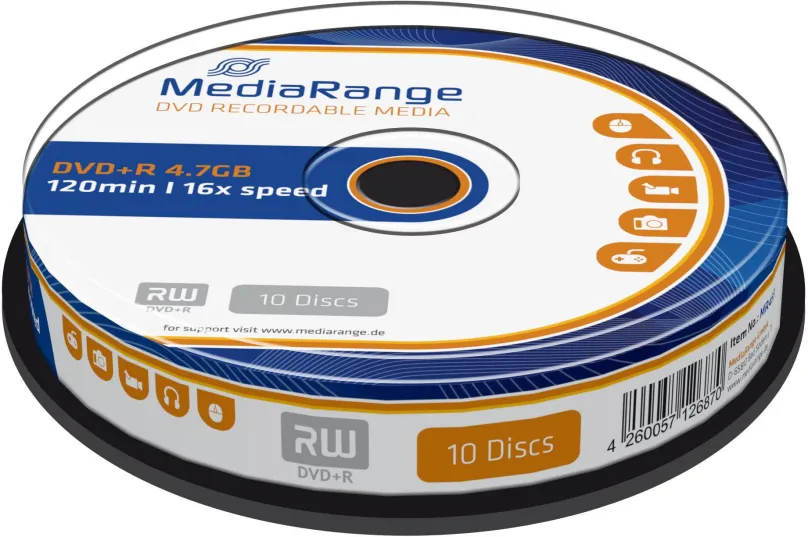 Médiá MEDIARANGE DVD+R 4,7 GB 16x spindl 10ks
