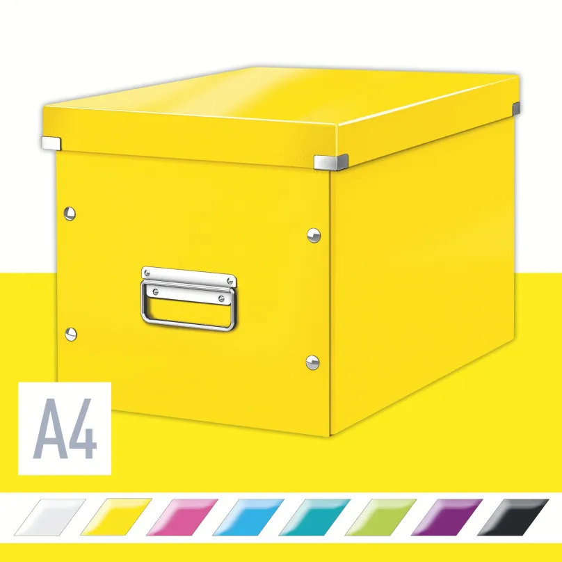 Archivačná krabica LEITZ WOW Click & Store A4 32 x 31 x 36 cm, žltá