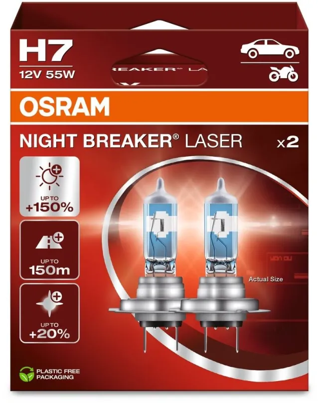 Autožiarovka OSRAM H7 Night Breaker Laser +150%, 2ks