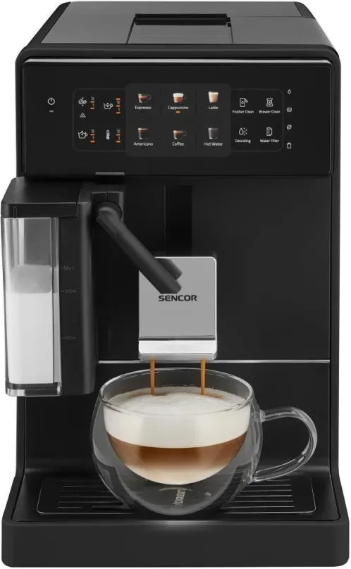 Automatický kávovar SENCOR SES 9300BK, s mlynčekom, príkon 1400 W, tlak 19 bar, materiál