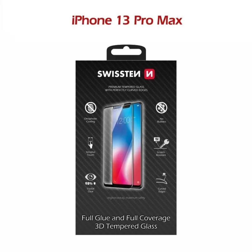 Ochranné sklo Swissten 3D Full Glue pre Apple iPhone 13 Pro Max čierne