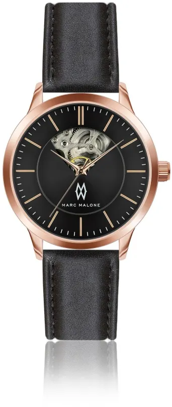 Pánske hodinky Marc Malone pánske hodinky Arthur Automatic Black Leather CBH-2100