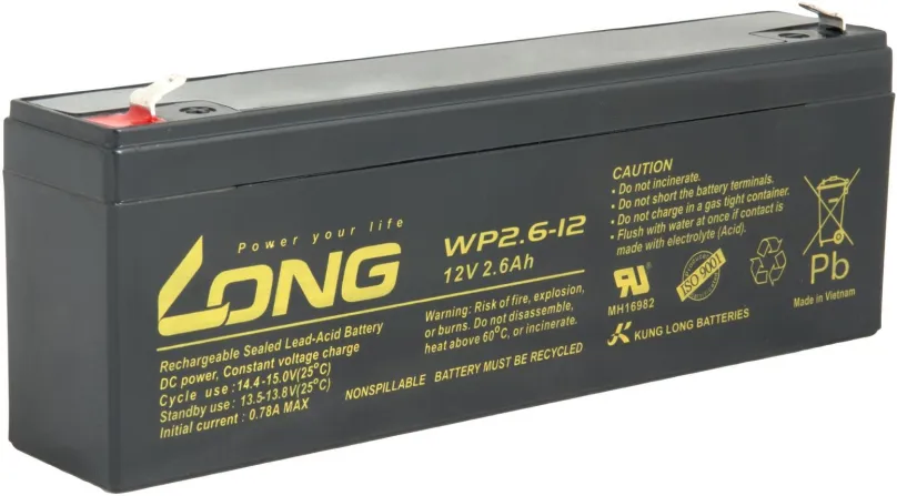 Batéria pre záložné zdroje Long batéria 12V 2,6Ah F1 (WP2.6-12)