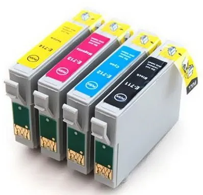 PRINTWELL sada cartridge Epson T0715, kompatibilný kazeta, čierna + modrá + červená + žltá (CMYK)