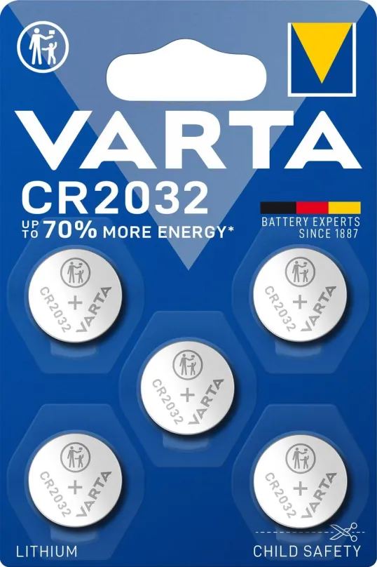 Gombíková batéria VARTA špeciálna lítiová batéria CR2032 5ks