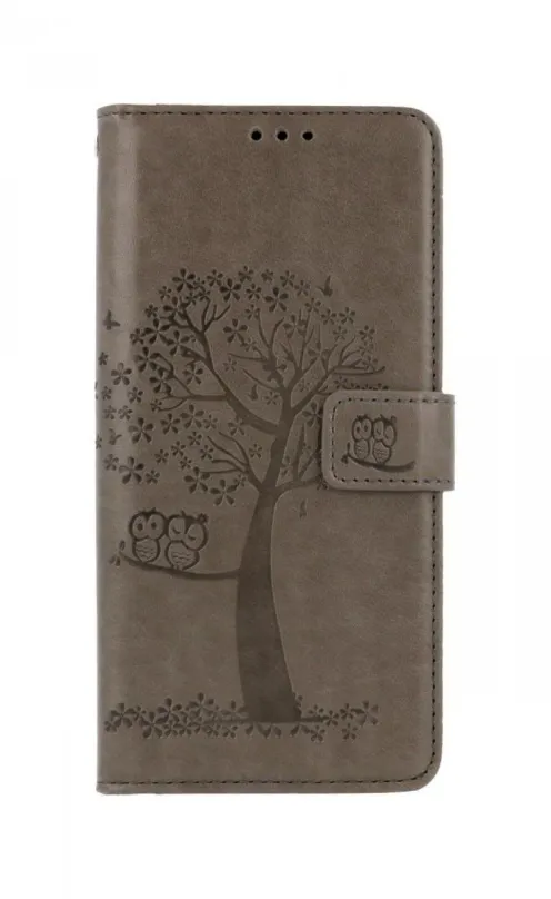 Puzdro na mobil TopQ Puzdro Realme C21Y knižkové Šedý strom malej sovy 70801