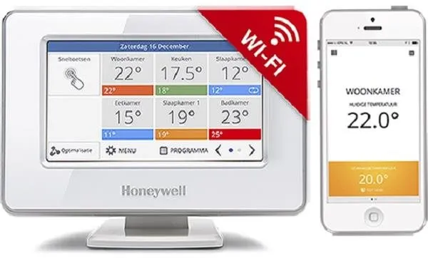 Chytrý termostat Honeywell EvoTouch-WiFi THR99C3100, riadiaca jednotka s napájaním