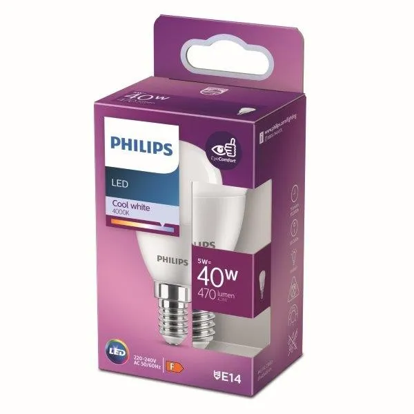 Philips 8719514309562 LED žiarovka 5W/40W | E14 | 470lm | 4000K | P45