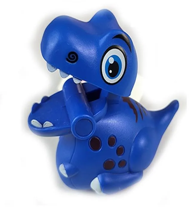 Hračka pre najmenších Mikro trading Dinosaurus po stlačení jazdiaci 9 cm modrý