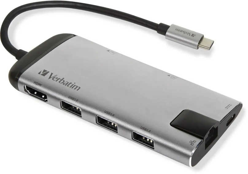 Replikátor portov VERBATIM USB-C Multiport HUB USB 3.1 GEN 1/ 3x USB 3.0/ HDMI/ SDHC/ microSDHC/ RJ45