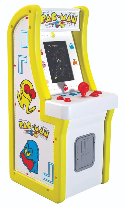 Arkádový automat Arcade1up Junior Pac-Man, v retro prevedení, má 3 predinštalované hry, je