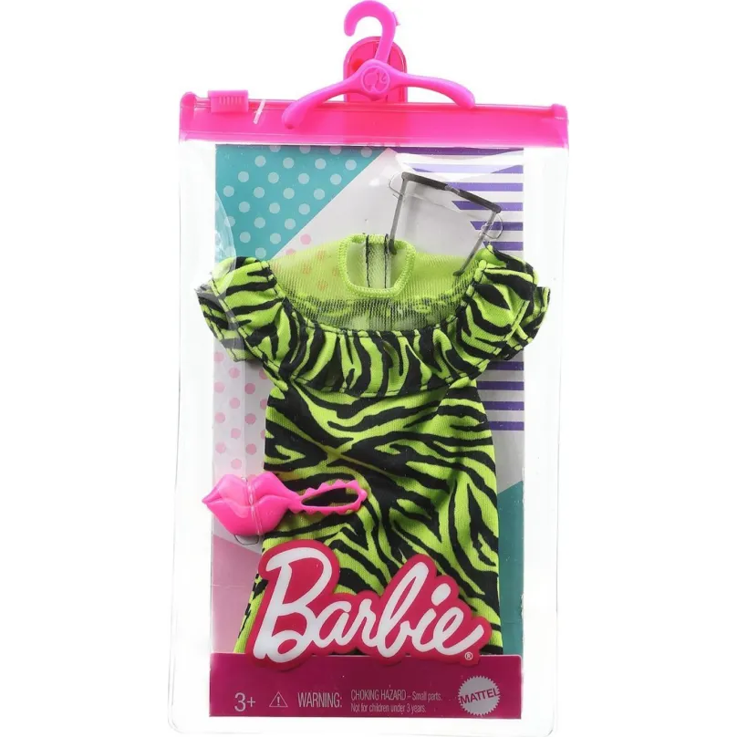 Barbie Módne príbehy Zelené tigrované šaty, Mattel GRC05