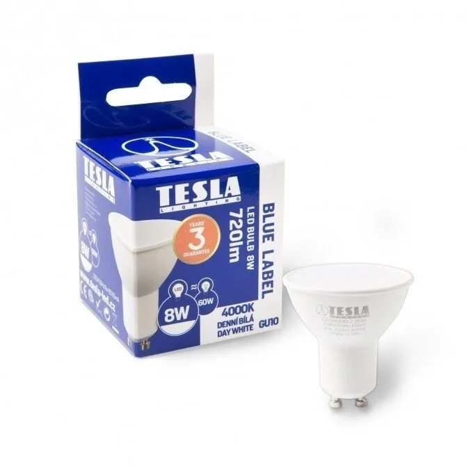 LED žiarovka TESLA LED 8W GU10, denná biela