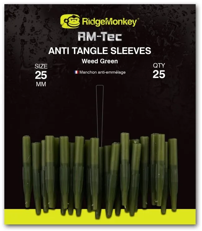RidgeMonkey Prevlek Connexion Anti Tangle Sleeves Weed Green Short 25ks