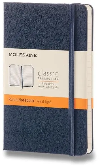 Zápisník Moleskine S, tvrdé dosky, linajkový, modrý
