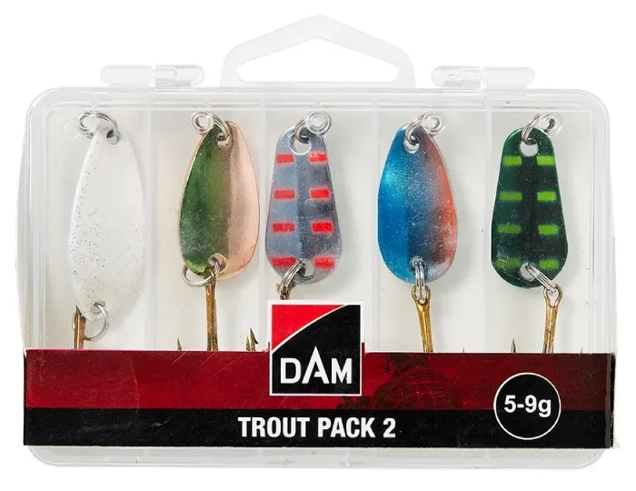 Ron Thompson Sada trblietok Trout Pack 2 5-9g 5ks + Lure Box